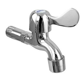 Кран водоразборный хром 10 см от стены металлокерамика САНАКС